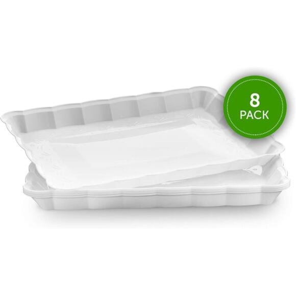 Plasticpro Plastic Serving Trays - Serving Platters Rectangle 9X13 Disposable - Picture 4 of 7